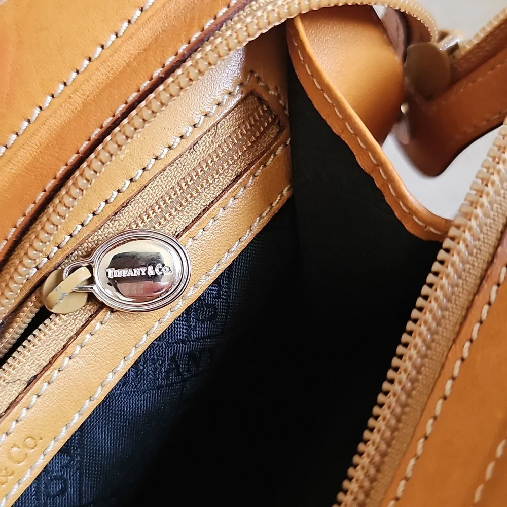 Tiffany & Co. Leather Shoulder Bag, Camel Brown - Picture 10 of 14